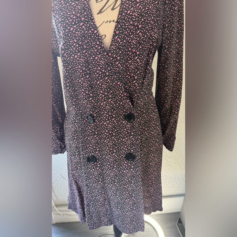 Zara Floral Skort Dress 80s Style Padded Shoulders with Built in Shorts size S - Picture 7 of 13